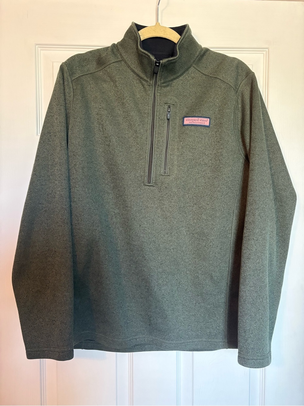 Vineyard Vines Men's Olive Green Half-Zip Pullover